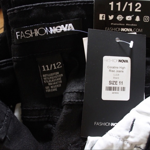 Fashion Nova NWT Coraline High Rise Black Jeans 11 - Picture 8 of 9